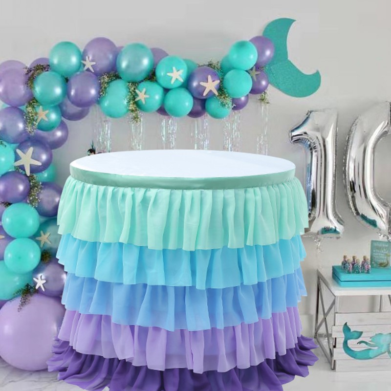 Wholesale Wedding Mermaid Unicorn Theme Birthday Party Decoration Birthday Decoration Table Skirt