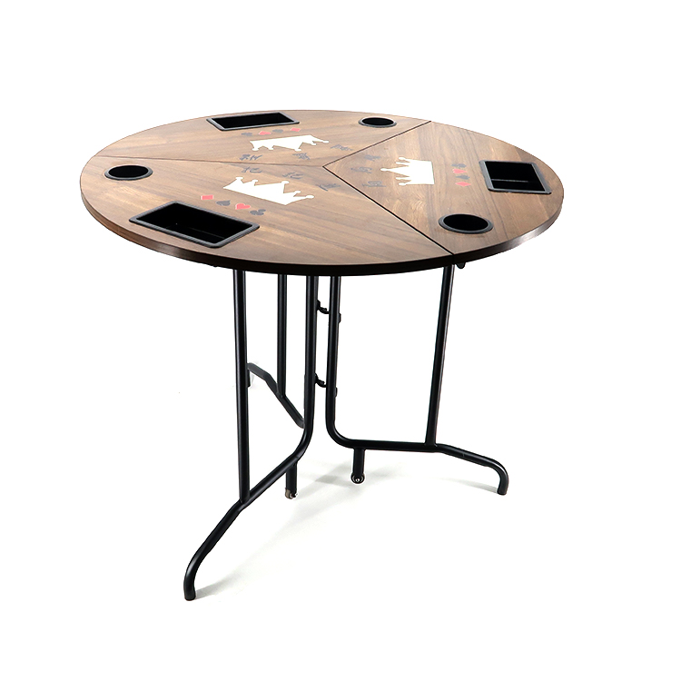 Wholesale Customized Foldable Modern Poker Table Casino Family Gambling Game 3 People Folding Poker Table PKZ-004