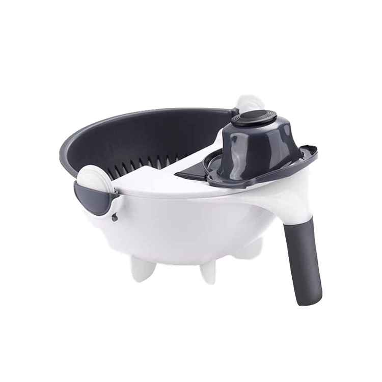 Multi-purpose 9 IN 1 vegetable slicer grater chopper with drain basket magic Rotate Vegetable Slicer Portable Chopper Grater