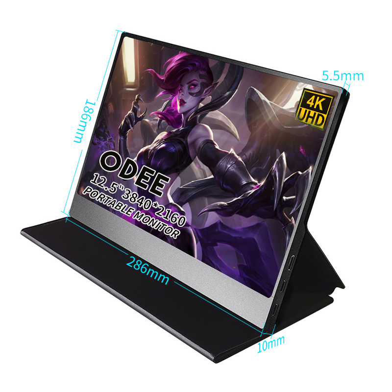 Сенсорный экран 12,5 "Портативный 4K 3860*2160 ЖК-дисплей монитор HRD Тип USB C портативный монитор для iPhone ноутбука ПК MAC PS4 Xbox