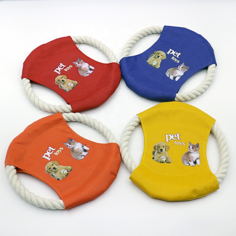 Small Medium Pets Playing Training Molar Cleaning Tooth Chew Interactive Cotton Rope Dog CatFlying Discs