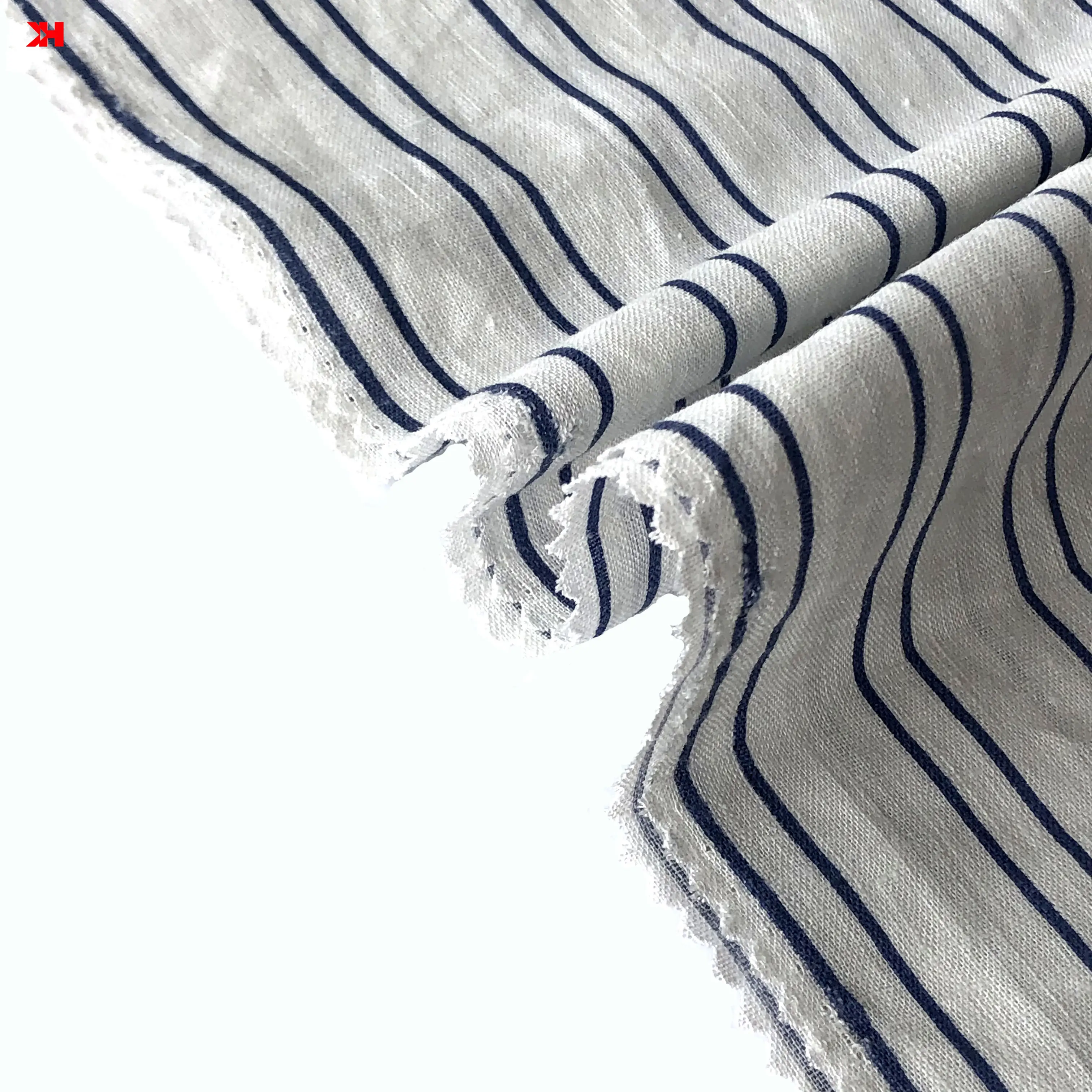 high quality linen supplier stripe linen fabric for shirt linen