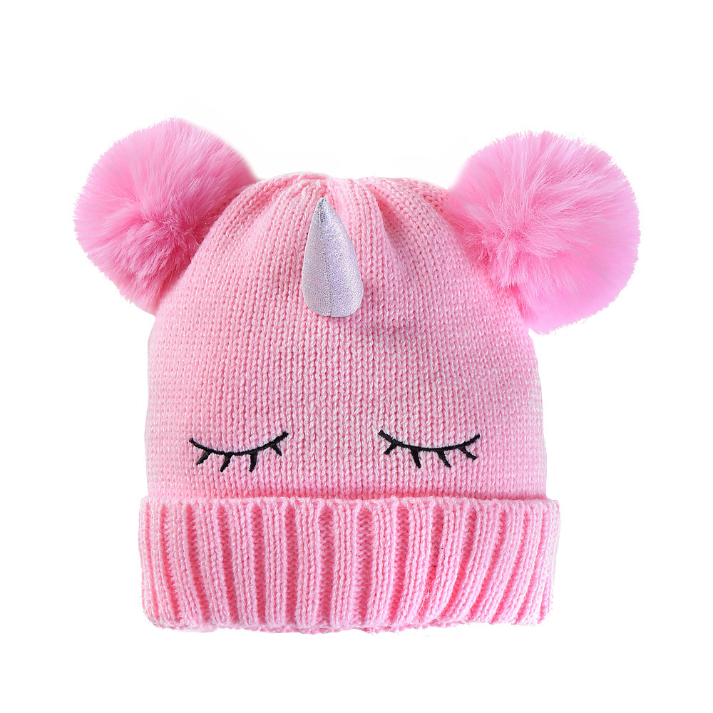 Wholesales Winter new thickened Unicorn student cartoon girl cute warm Children knitted hat