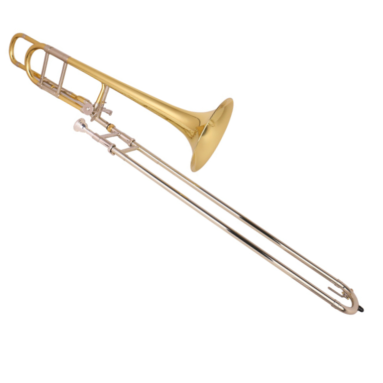 Professional performance quality trombone Bb / F adjustable surface varnish / nickel plated white copper telescopic tube