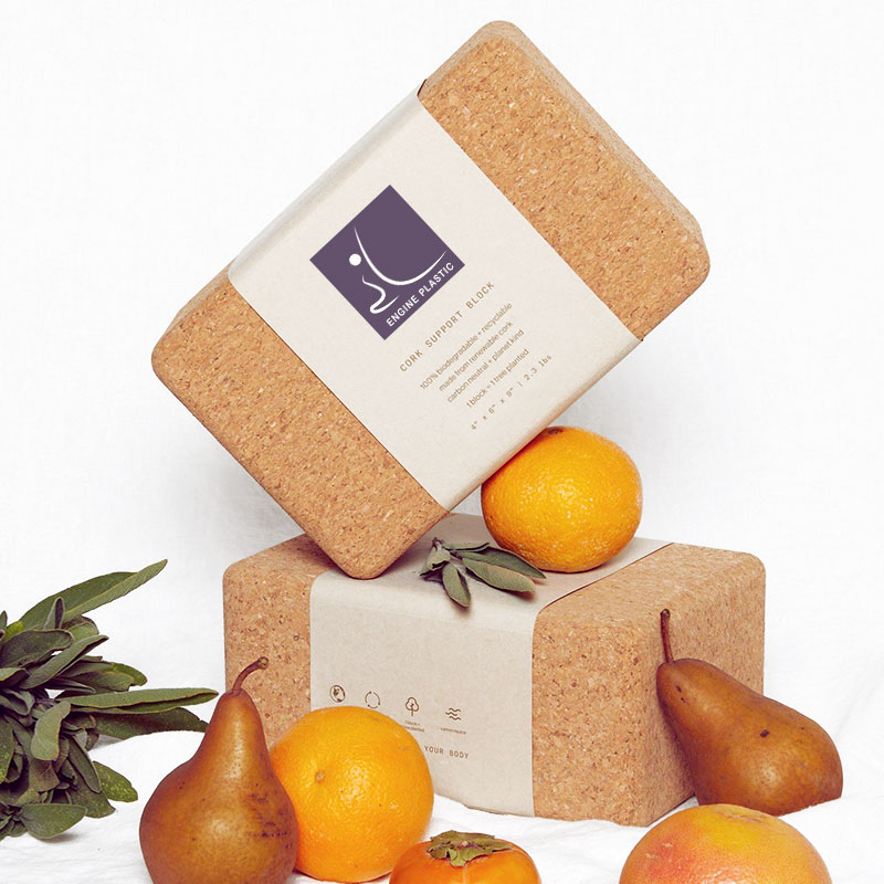 Custom Logo Print Private Label Wholesale 100% Natural Eco Friendly Organic bamboo Cork Recycled Yoga Brick Block