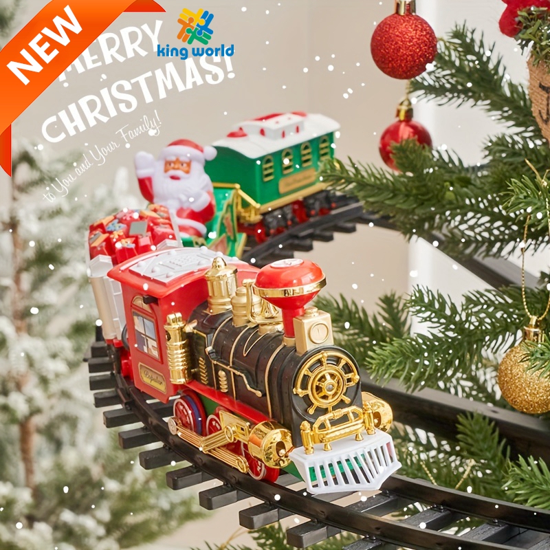 Christmas Tree Decoration Electric Train Christmas Electric Train Santa Claus Round Rail Train Toys fidget Track Educational Toy