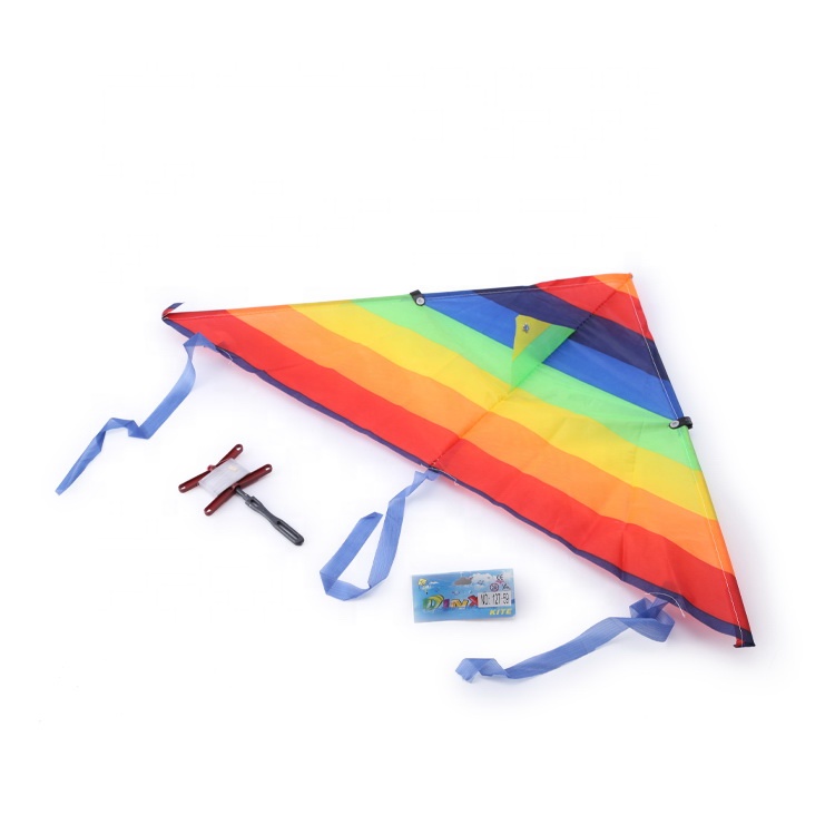 Rainbow Color Triangle Kite for Kids And Adults Outdoor Sport Toys with Line Kite Flying Thread Cometas