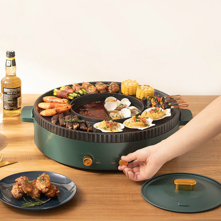 Многофункциональная бытовая электрическая жаропрочная посуда shabu-shabu для приготовления пищи, жарки и кипячения