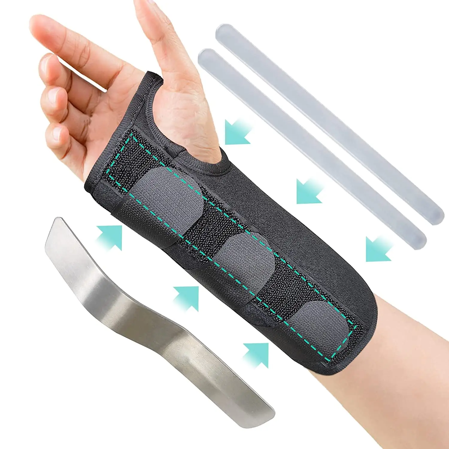 medical Carpal Tunnel Wrist Brace for Men and Women, Adjustable Wrist Support with Metal Splint