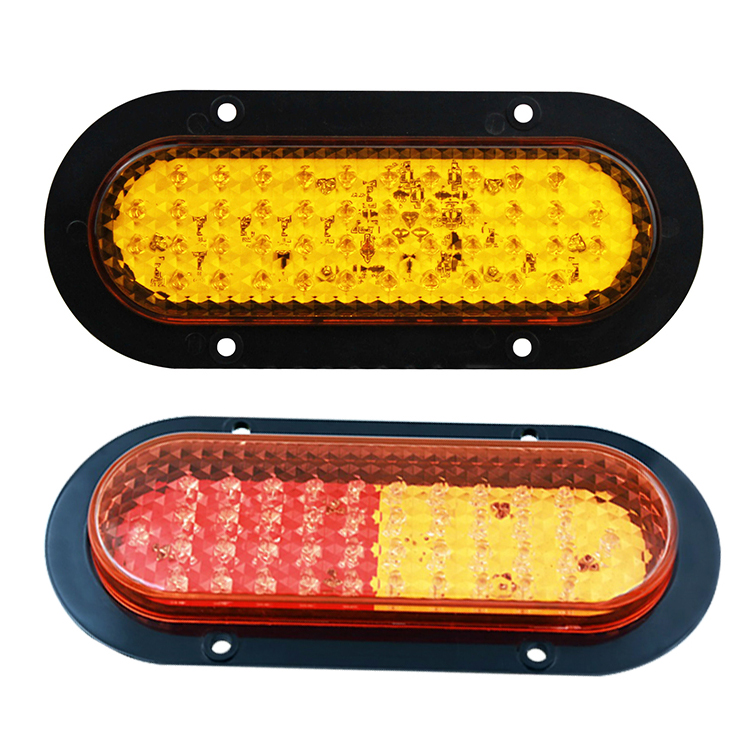 12V 24V LED 6 дюймов овальные янтарные красный светодиодные боковые габаритные фонари для грузовых автомобилей Ван лампа прицепа, автомобильные запчасти