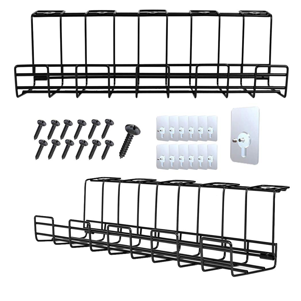 Cable Organize Folding Home Office Computer Metal Box Strip Holders Cord Wire Racks Under Desk Tray Cable Management Organize