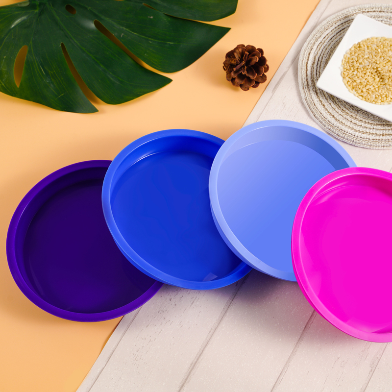A Set Of 4 Cake Bake Pan 6 Inch Round Cake Silicone Mold Pan  Silicone Cake Mold Set
