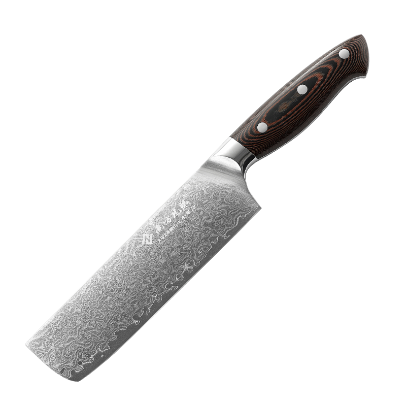 8 дюймов Дамасская сталь кухонный нож для шеф-повара японский Nakiri нож с VG-10 стальным сердечником, удобная эргономичная деревянной ручкой зерна