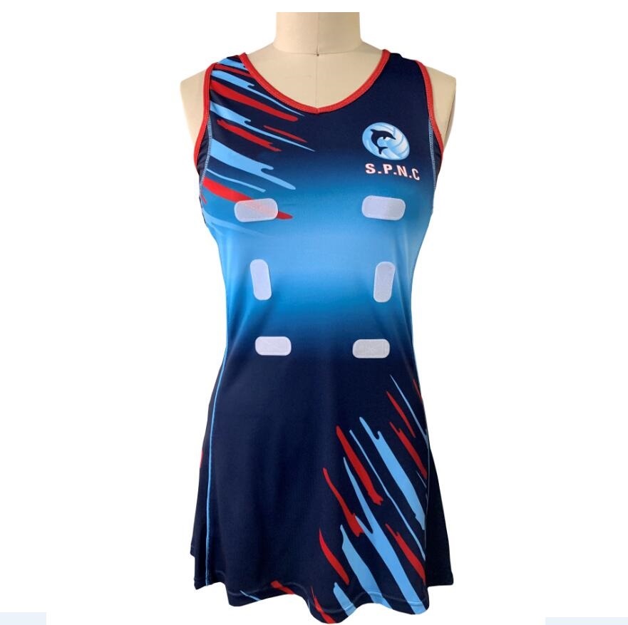 Сетчатый материал, сублимационная Униформа netball, дешевые платья netball