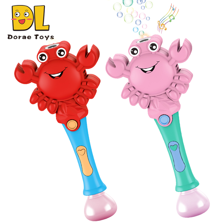 Wholesale Crab automatic bubble wand Toy for Kids B/O light up Bubble stick