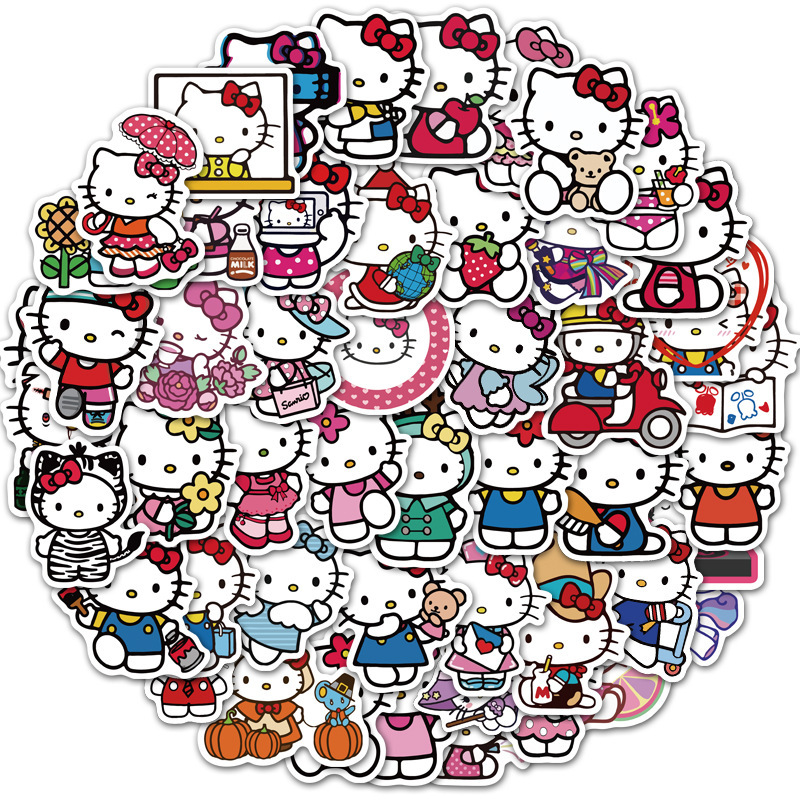 50 шт. рисунок «hello kitty» стены стикеры сделай сам ins Горячая продажа записная книжка в виде граффити наклейки для мальчиков