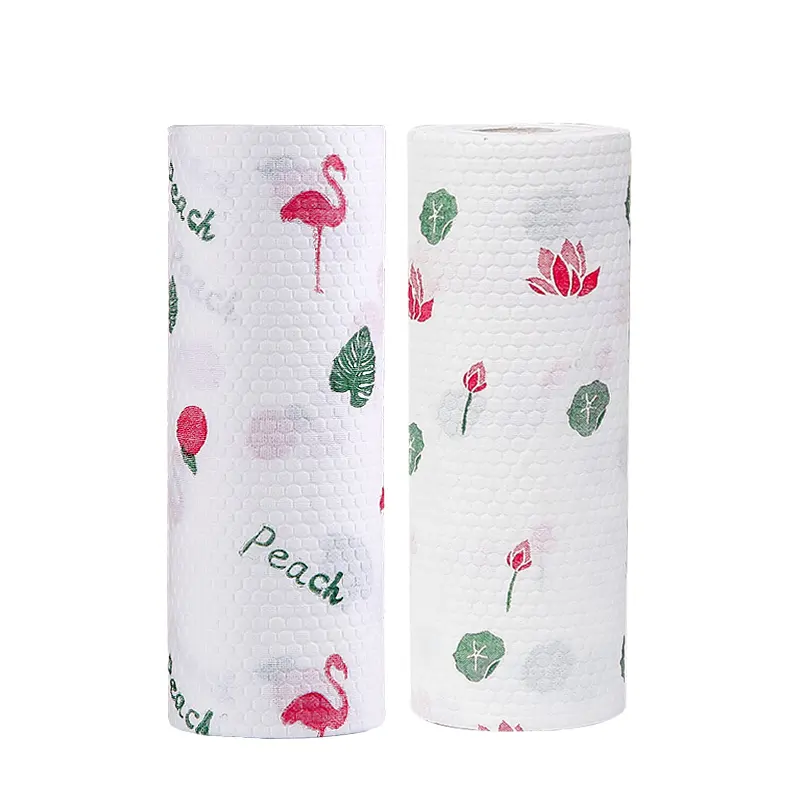 wholesale household cleaning soft pack embossed tissue printed kitchen towels