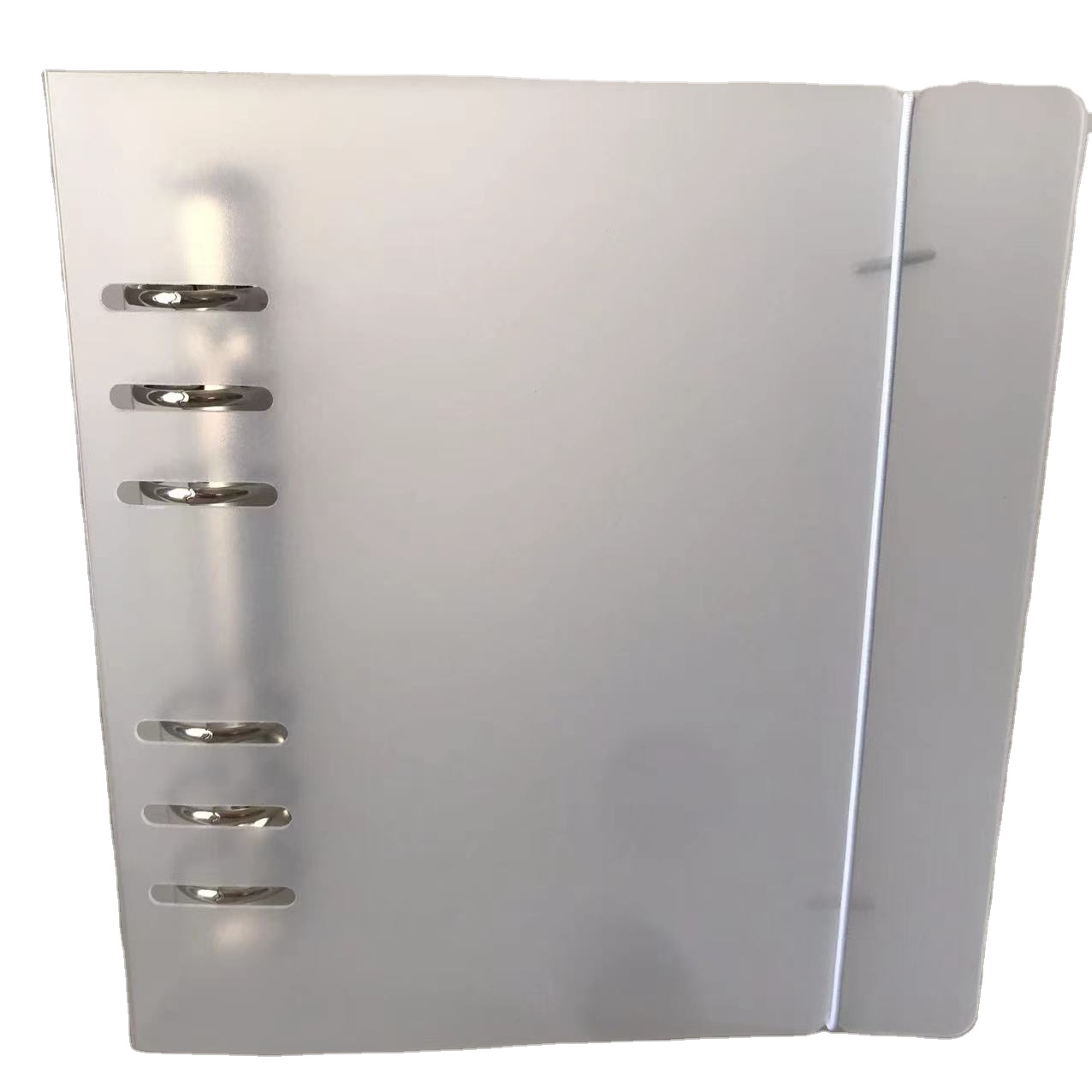 Office stationery custom logo PP 6 ring plastic transparent file folder A5 binder clips