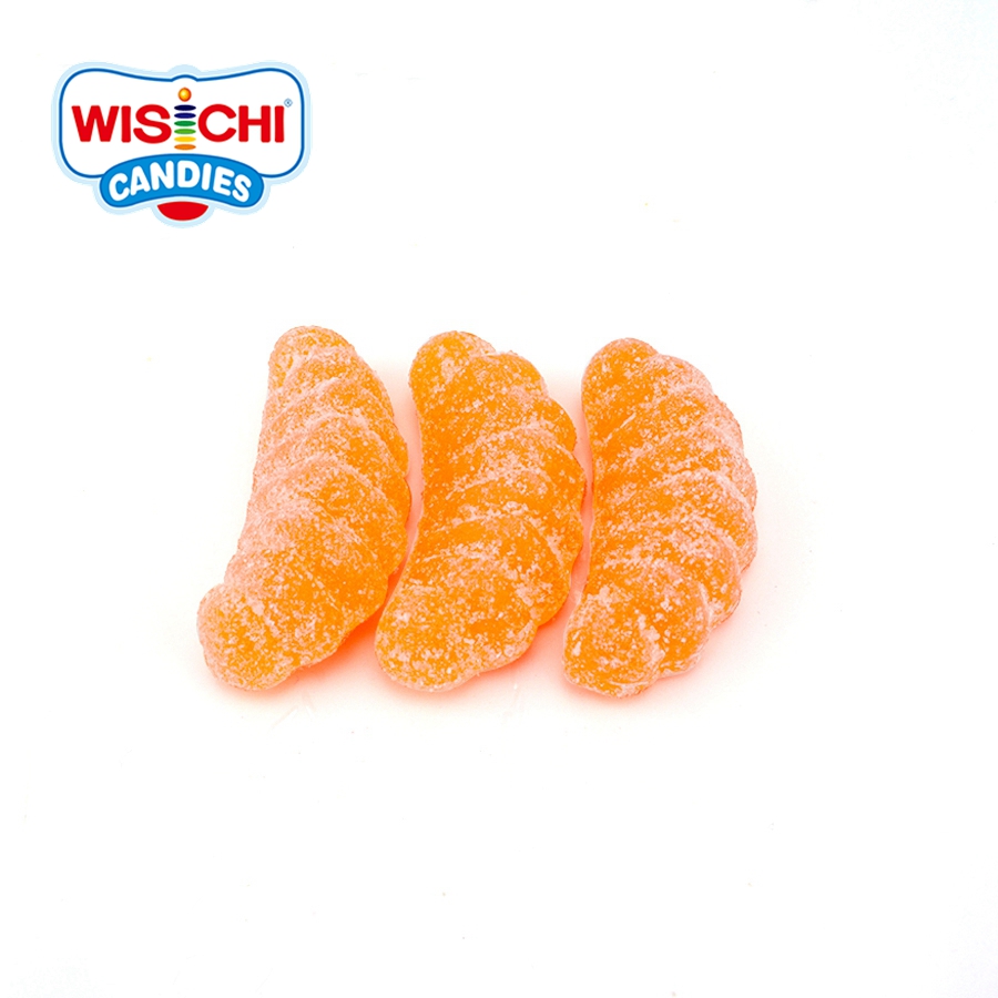 Бесплатный образец Классические конфеты с сахарным покрытием gummy оранжевые формы индивидуальная упаковка мягкие конфеты halal gummies