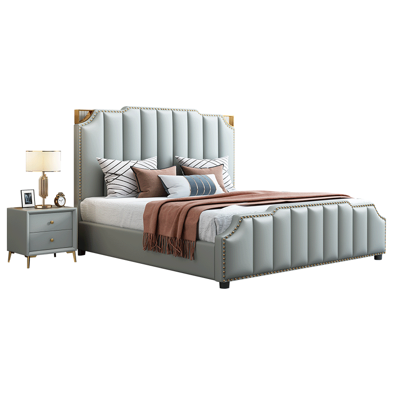 Luxury Bedroom beds King Size Leather Italian Modern Style High-end Fashion Bed