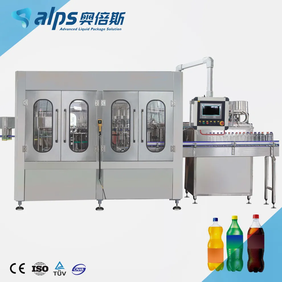 Full Automatic Rotary Bottling Lines PET Glass Bottle Carbonated Beverage Soft Drinks Production Filling Machine line