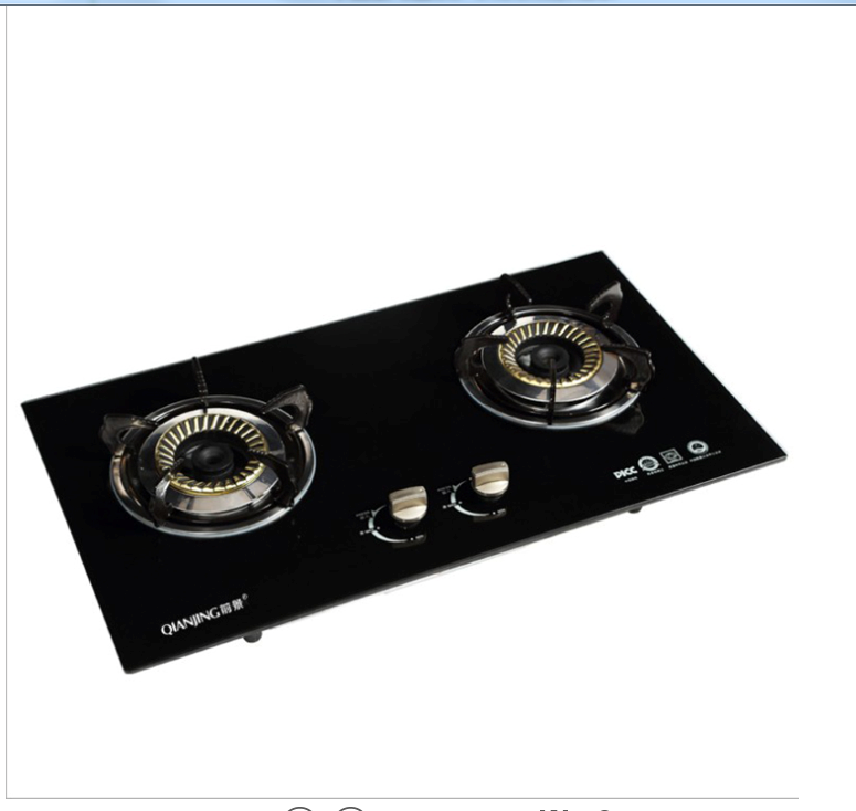 Double Burners Gas Cookers alloy knob Gas Cooktop with ion induction Flameout protection Tempered Glass Gas Stove