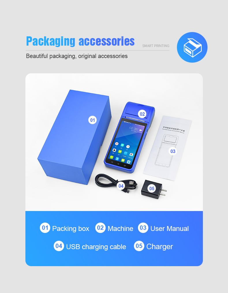 Factory Price ZJ6000 Android Handheld Pos Thermal Receipt Printer for Restaurant Food Ordering