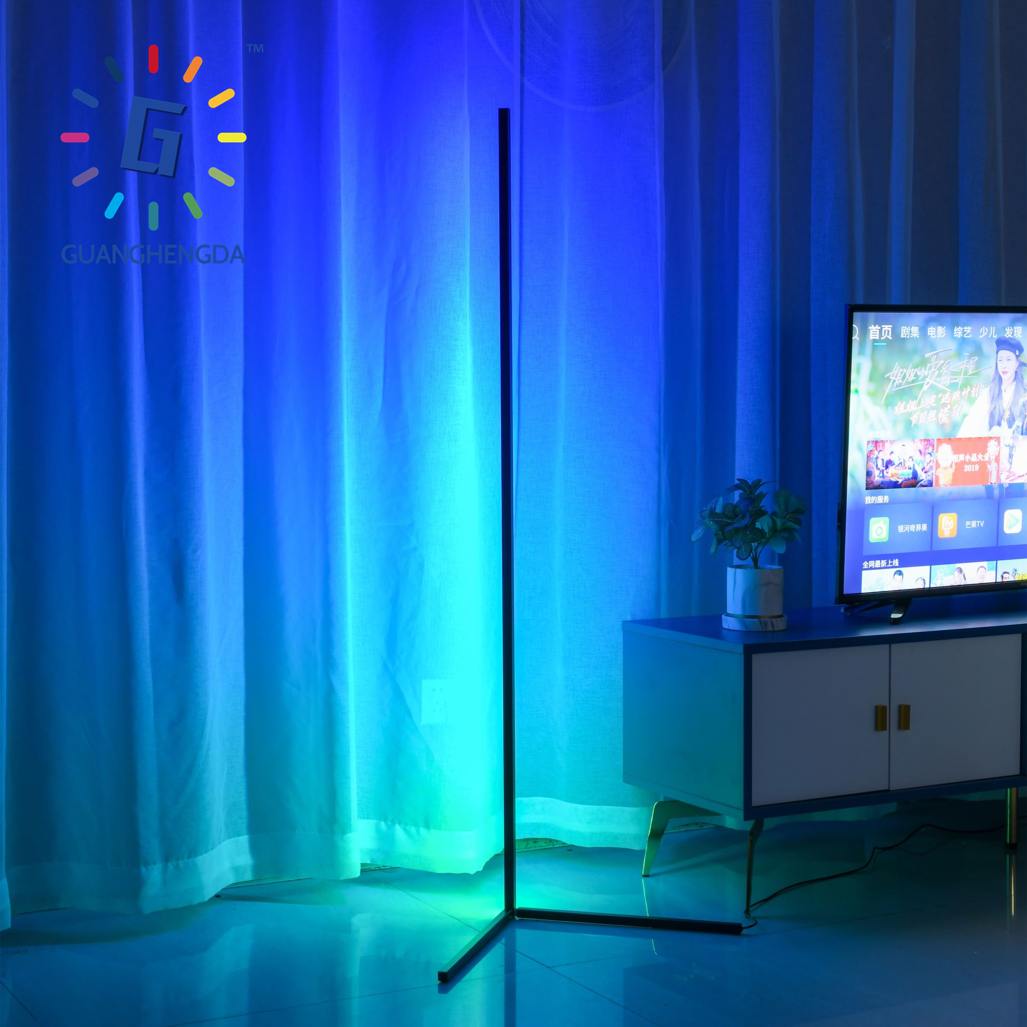 Современный скандинавский светодиодный Rgb светильник, меняющая цвет, Минималистичная напольная лампа с дистанционным управлением через приложение, простым штоком, штативом, угловым и цветным светом для спальни