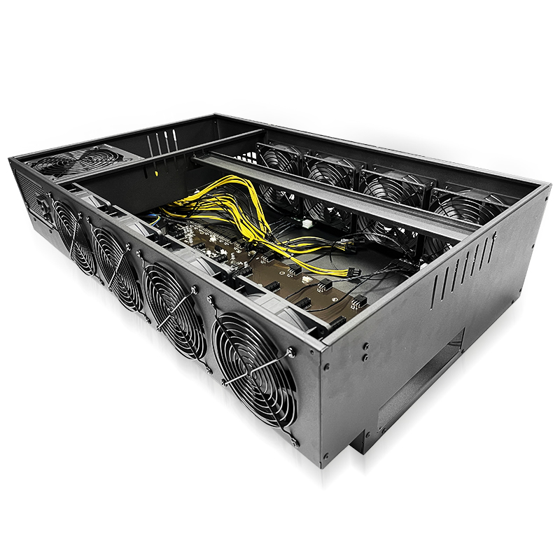 Настольный ПК с 8 картами rtx 3090 графические карты 8 12 GPU Корпус Корпуса корпуса сервера полный набор с 8gpu RX 580 8 ГБ для графического процессора