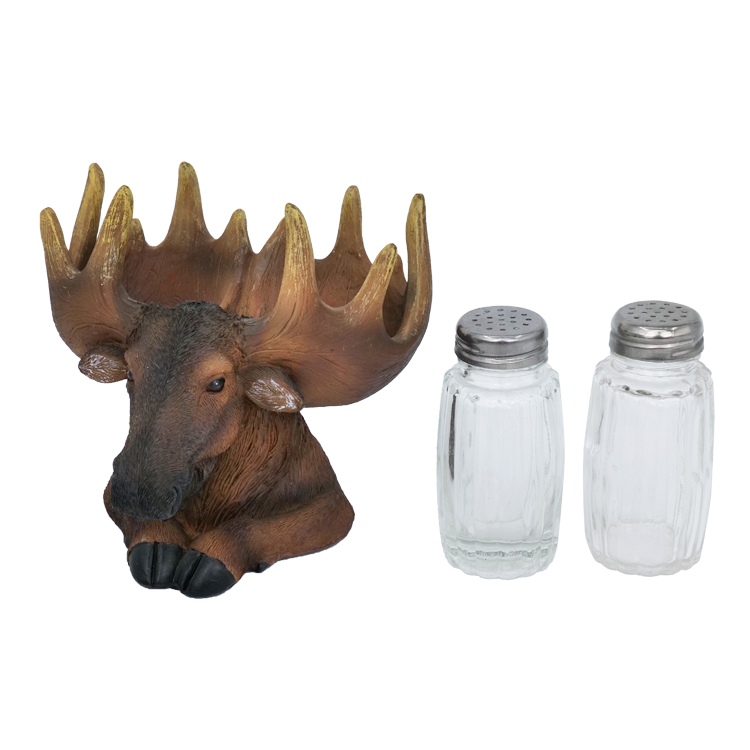 resin moose S&P holder,fancy Salt and pepper shaker,custom Salt and pepper shaker