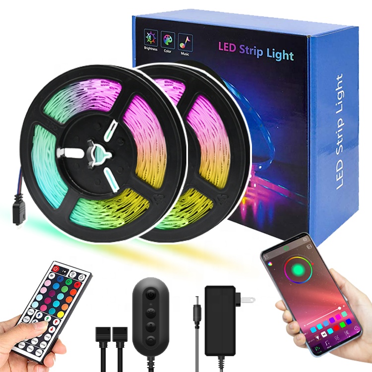 16.4ft RGB 5050 внутреннее художественное оформление освещения пульт дистанционного управления на 44 кнопки комплект 10 метров Поддержка bluetooth набор «сделай сам» гибкий светодиодные полосы света