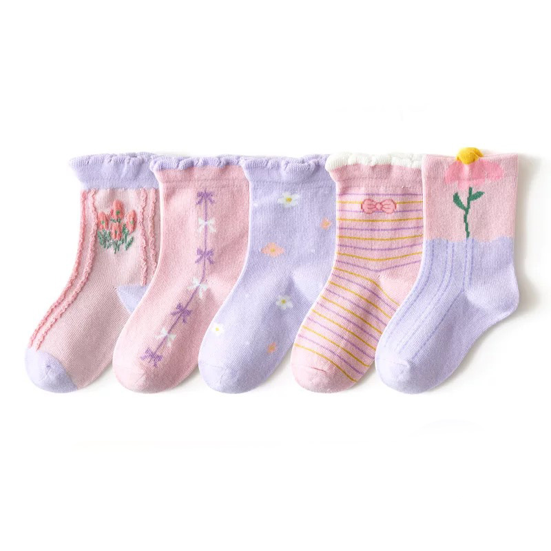 Fashion 3d Cartoon Lovely Kids Autumn Winter children lids socks with drawing children warm stripes kids tube socks