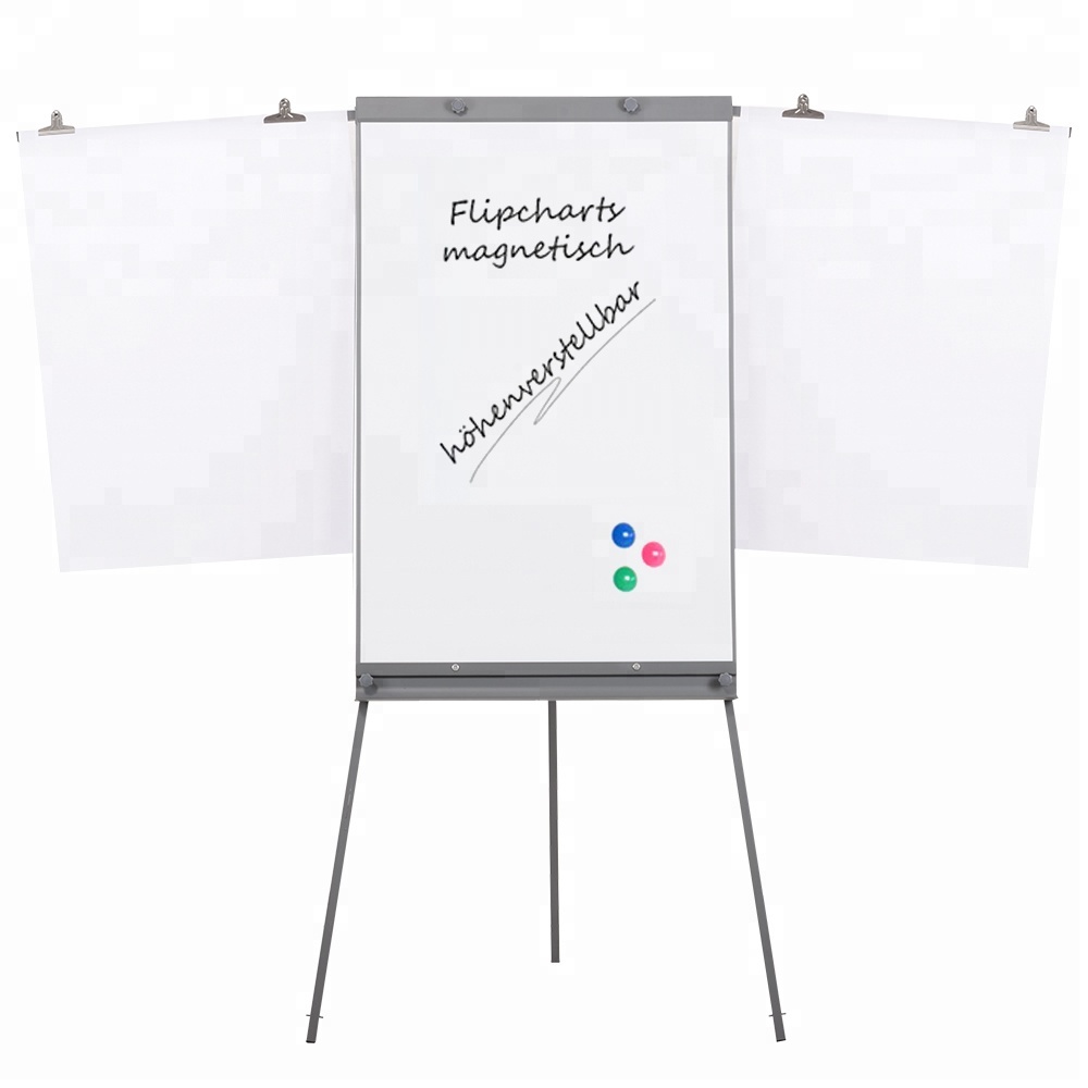 Factory wholesale price magnetic dry erase whiteboard tripod flip chart stand flip chart board with paper pad