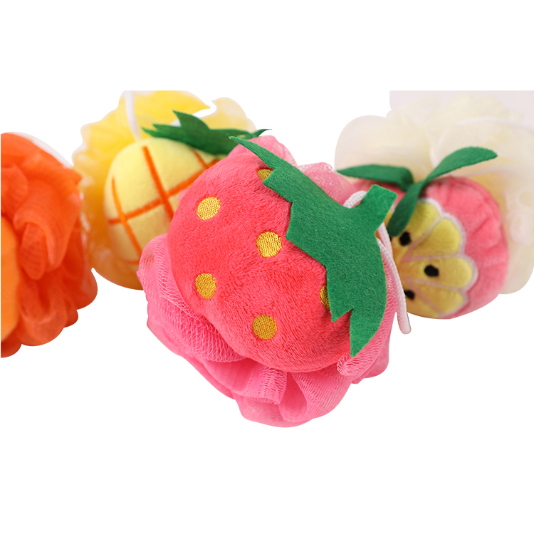 OEM красочные PE loofah скраб мяч сетка фрукты Ванна губка