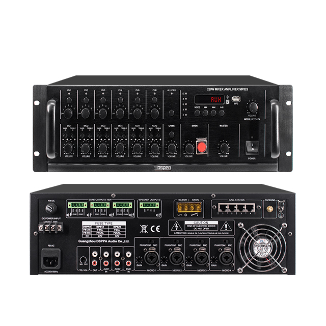 MP825 250w PA 6 zone Интегрированный усилитель миксера с Bluetooth