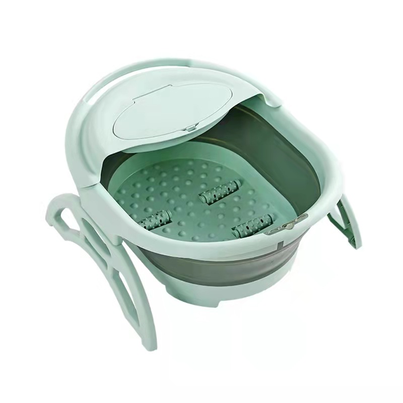 Drop Shipping High Quality Plastic Collapsible Folding Foot Bath Tub with massager