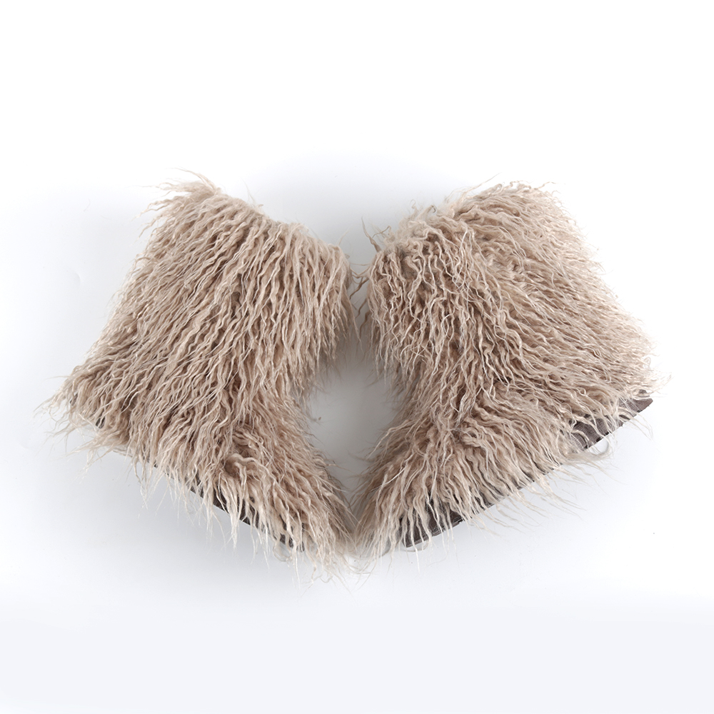 wholesale women colorful furry winter faux fur boots sets