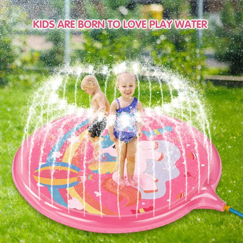 Outdoor Lawn Water Toys Splash Pad Wading Swimming Pool Inflatable Splash Sprinkler Pad For Toddlers