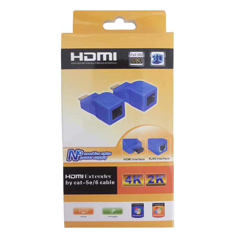 Удлинитель HDTV, 1080P, RJ45 порты, сетевое расширение HD, 30 м, по CAT5e/6 UTP LAN Ethernet-кабель для HDTV монитора