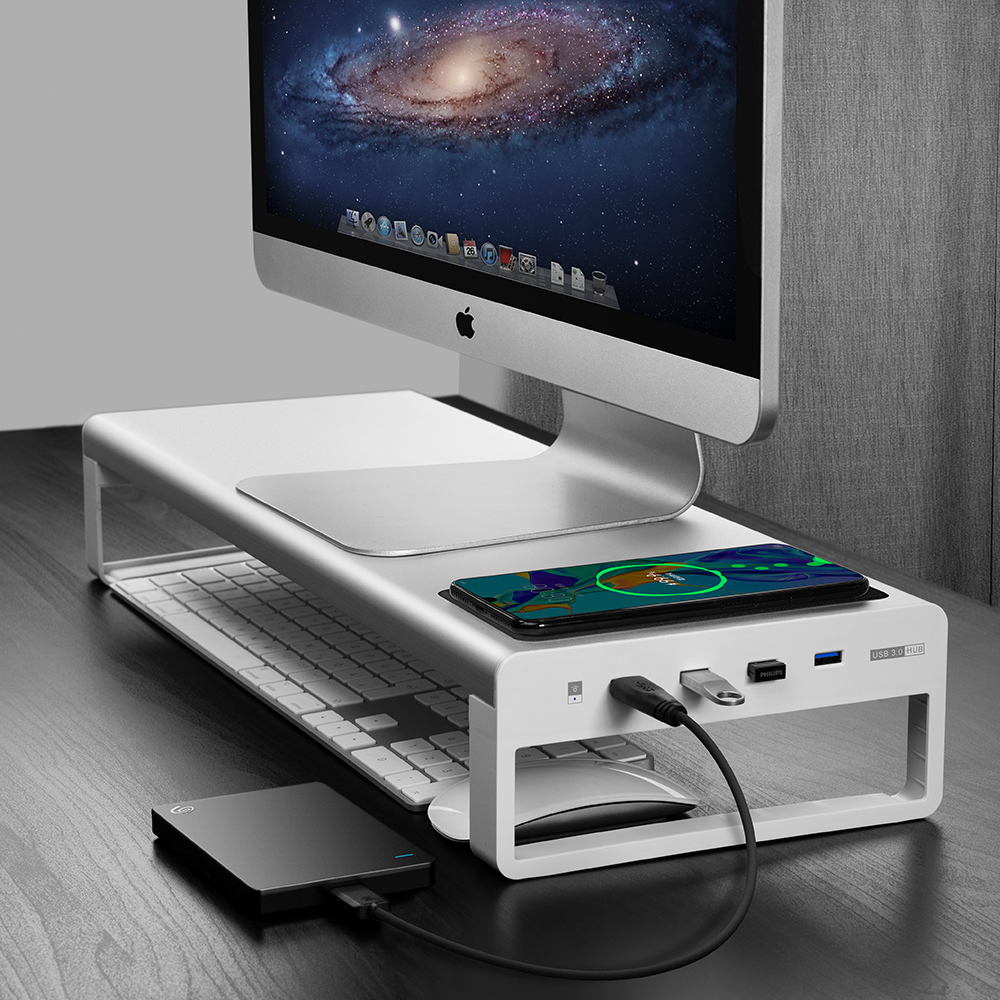 OEM 4 USB 3,0 концентратор, поддержка передачи данных, металлическая подставка для монитора ноутбука