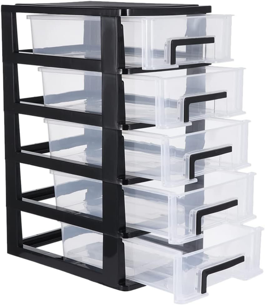 High Quality Color Multi-layer Plastic Desktop Drawers Storage Box with Drawer 5 Layers