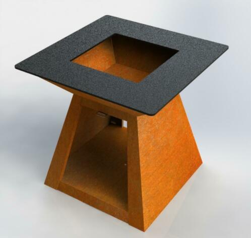 Портативный металлический круглый уголь барбекю в Corten