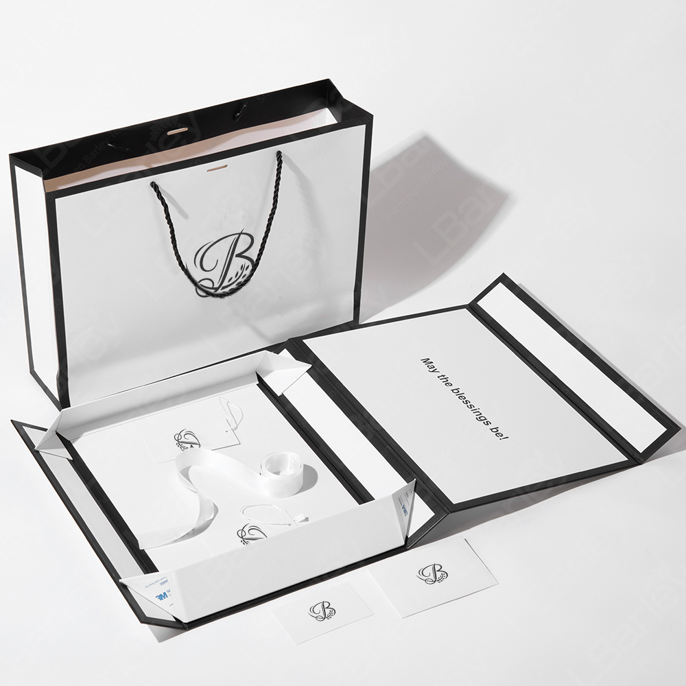 Custom logo Printed Wholesale Foldable gift boxes Folding Wedding dress Shoe plain Cardboard Paper box With paper bag