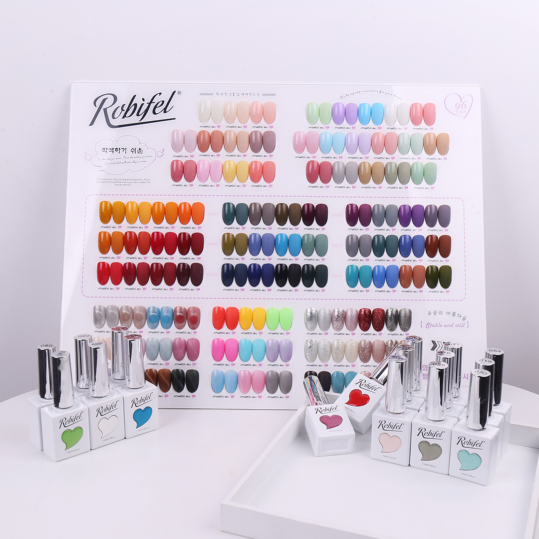 Robifel wholesale nail supplies 15ml gel polish original uv led white bottle gel polish colors