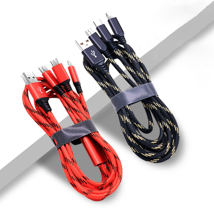 OEM Высокое качество Быстрая Зарядка Тип C USB кабель для зарядки оптом Плетеный мульти 3 в 1 Usb кабель