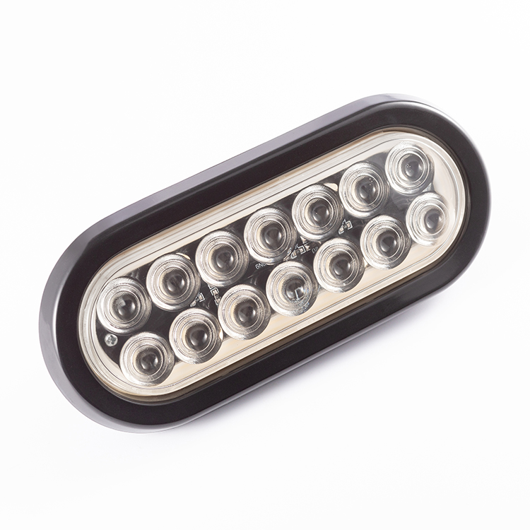 Популярные супер яркий 2835SMD грузовик 6 дюймов 12v желтый светодиод белый линзы овальной парк СЗАДИ ВКЛЮЧИТЕ задние фонари