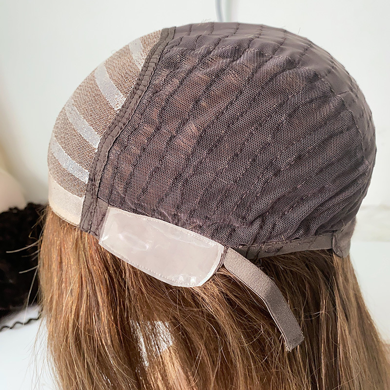 High quality silicone with lace top 20 in Heat Resistant Feminine long style color #6 medical glueless wig For Alopecia Patients