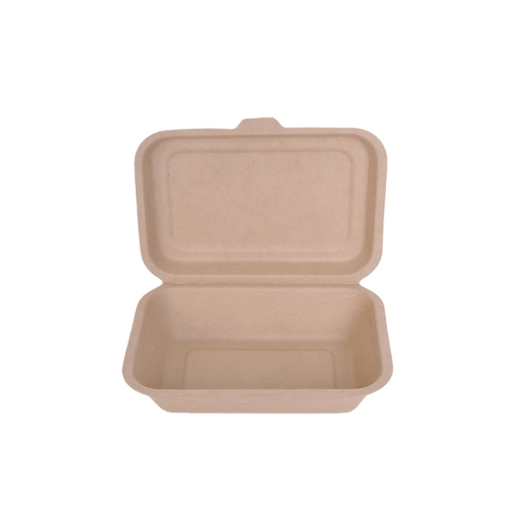Wholesale customized 600ml wheat straw bento box pulp tableware lunch box with lid