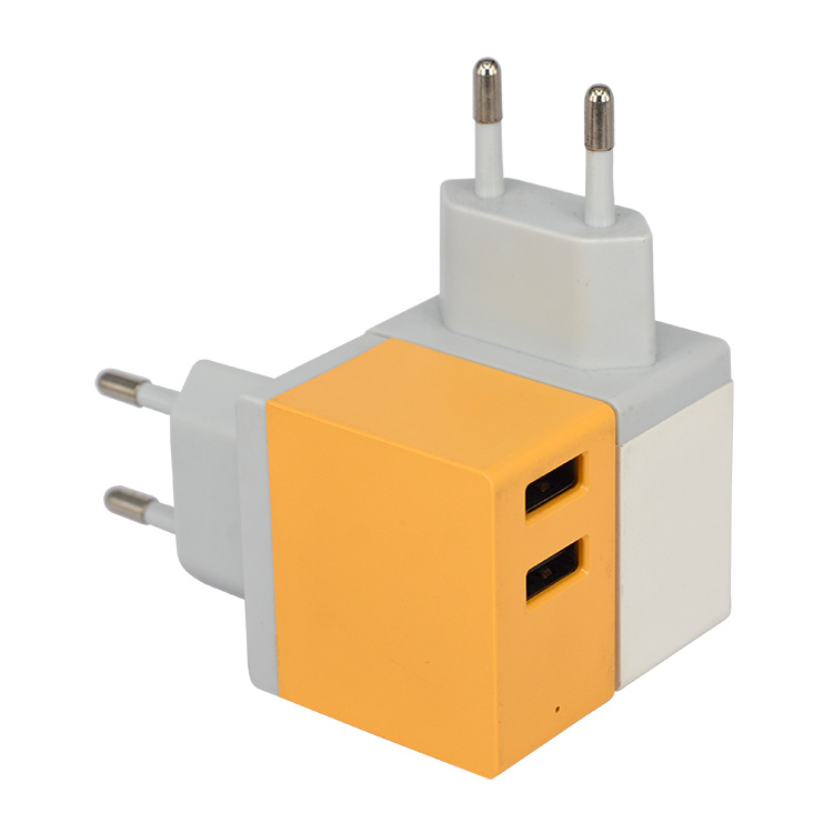 ЕС plug красочный планшетный компьютер мобильный телефон зарядное устройство dual usb зарядное устройство 2.4a