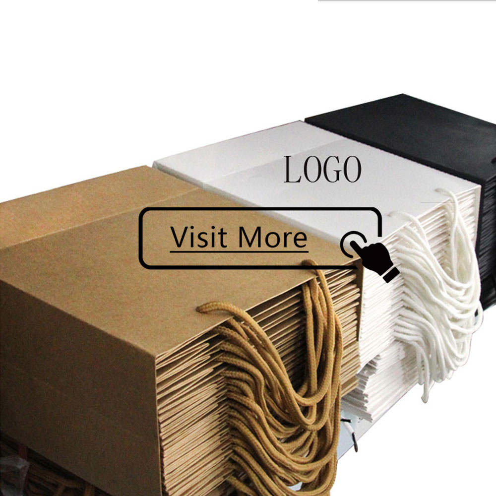 New Brown Recyclable Printed Kraft Packing Bags Custom Paper Shopping Bags With Logo Packing Paper Bag Logo